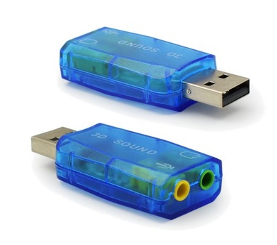 Karta dźwiękowa muzyczna 2 x JACK 3,5mm do USB audio słuchawki jack na usb