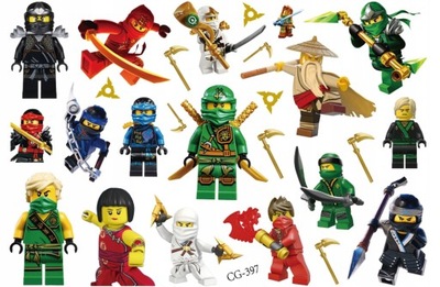 LEGO Ninjago TATUŻE ZMYWALNE DLA DZIECI ZESTAW 8 RÓŻNYCH ARKUSZY