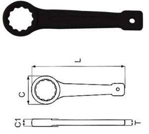 JONNESWAY КЛЮЧ OCZKOWY UDAROWY JEDNOSTRONNY 30MM УНІВЕРСАЛЬНИЙ