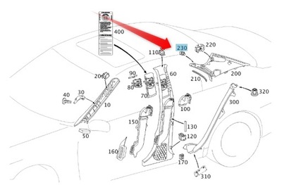 Пряжка стойка задняя mercedes a0109887778 фото №1