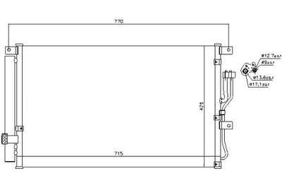 NISSENS CONDENSADOR DE ACONDICIONADOR HYUNDAI IX55 3.0D 09.08-12.12  