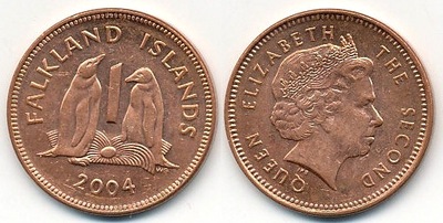 Falklandy 1 Penny - 2004r ... Monety