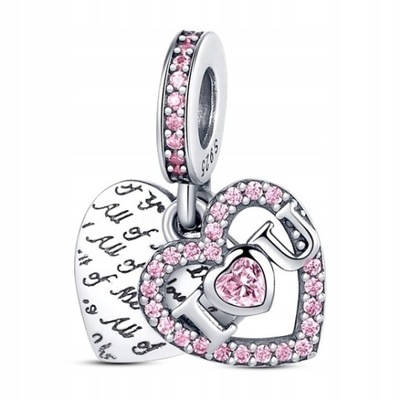 Charms Bead Srebro 925 Zawieszka Koralik Serce I Love You