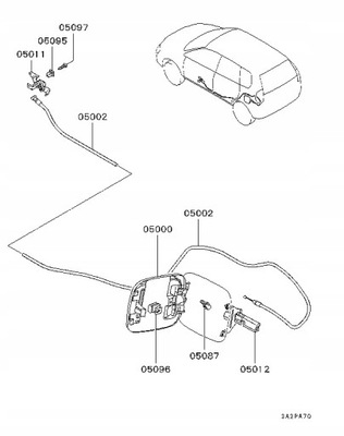 CABLE APERTURA DE TANQUE MITSUBISHI SPACE STAR  