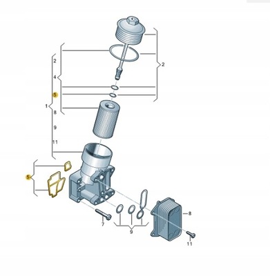 ZESTAW USZCZELEK DO FILTRA OLEJU AUDI VW 03L198441