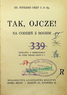 Tak Ojcze na codzień z Bogiem 1938 r.