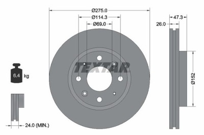 TEXTAR 92136700 ДИСК ТОРМОЗНОЙ