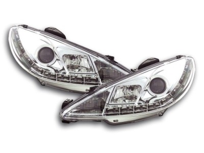 Фары перед daylight led peugeot 206 98- хром фото №1