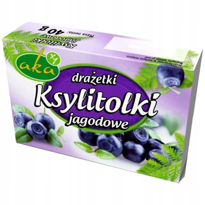 Ksylitolki drażetki pudrowe jagodowe 40g b/c AKA