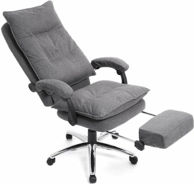 Fotel biurowy krzesło obrotowe szare na kółkach