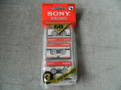 Mikro kaseta SONY 60. Microcassette x 3