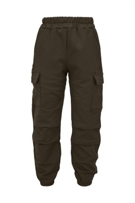 Spodnie dresowe CARGO khaki spadochronowe 110 116