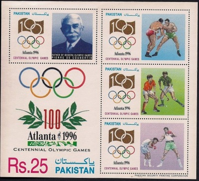 Pakistan 1996 Znaczki Bl 10 ** sport igrzyska olimpijskie Olimpiada boks