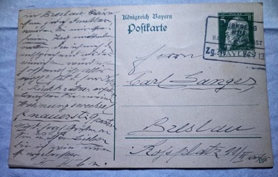 Karta pocztowa Königreich Bayern 23 VII 1913