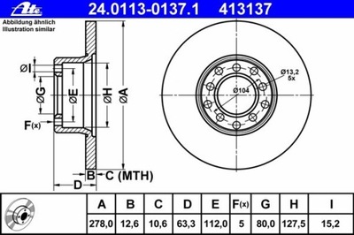 ДИСК ГАЛЬМІВНИЙ MERCEDES W123 76-85 ПЕРЕД