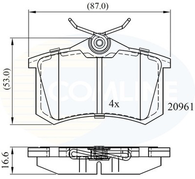 КОЛОДКИ ТОРМОЗНЫЕ COMLINE (GR.17MM) (ODP.GDB1196/GD