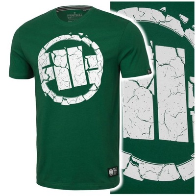 Koszulka T-shirt męski PitBull PIT BULL "Scratch" - zielony r.L