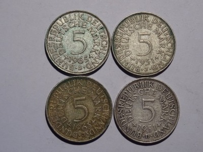 Niemcy 5 marek 1951-1965 rok srebro każda inna-264