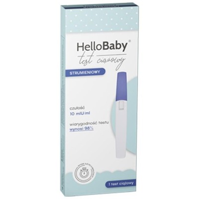 HelloBaby test ciążowy 98% wynik 3 minuty strumieniowy