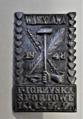odznaka -Warszawa I Igrzyska Sportowe K. C.Z.Z. 48