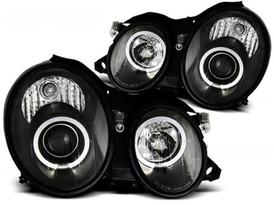 FAROS MERCEDES W208 CLK 97-02 LENTES ANILLOS BLACK  