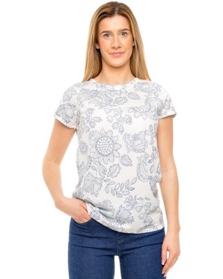 LEE t-shirt WHITE flowers LACY TEE _ XS 34