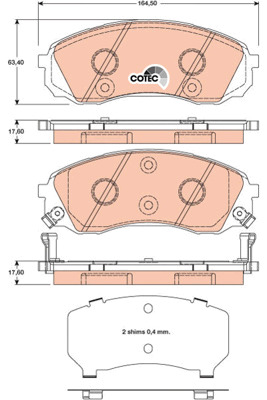 TRINKELĖS STABDŽIŲ - KOMPLEKTAS COTEC GDB3448 