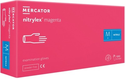 Rękawice Nitrylowe 100 szt. Nitrylex Magenta (M 7-8)