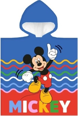 Ponczo plażowe dla chłopca - ręcznik kąpielowy z kapturem Myszka Mickey