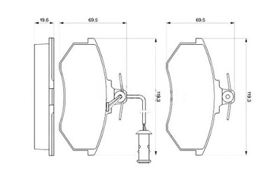 BOSCH КОЛОДКИ HAM. AUDI P. 100\/200 77-90 Z ДАТЧИКОМ фото