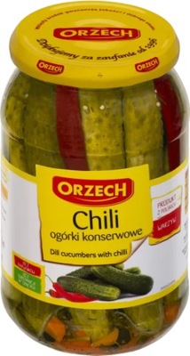 Ogórki konserwowe Z PAPRYKĄ CHILI Orzech 830G