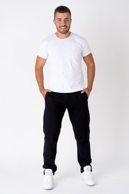 Spodnie dresowe męskie proste nogawki bawełna