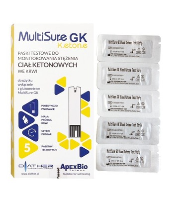 Multisure GK paski do pomiaru ciał ketonowych 5szt