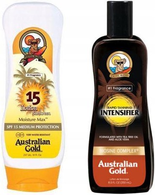 AUSTRALIAN GOLD SPF15 BALSAM 237ML + MLECZKO PRZYSPIESZAJĄCE OPALANIE 250ML