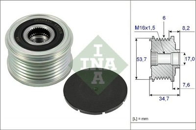 EMBRAGUE ALTERNADOR INA 535 0224 10  