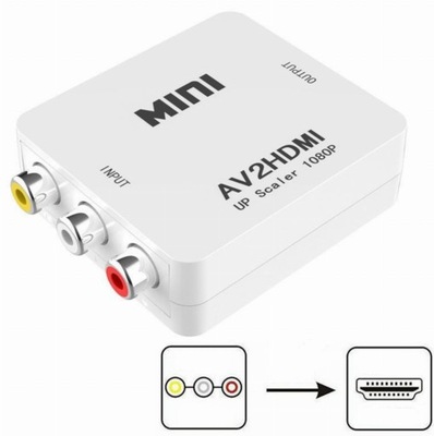 Adapter Konwerter z AV 3x RCA Chinch na HDMI