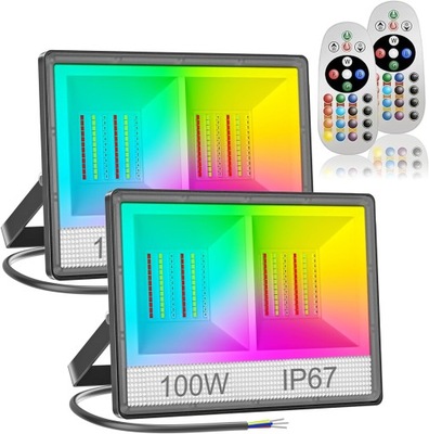 REFLEKTOR LED 100W PILOT RGB WODOODPORNY IP66 2SZT