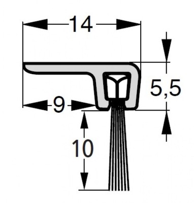 Uszczelka szczotkowa listwa Alu do drzwi 100 cm