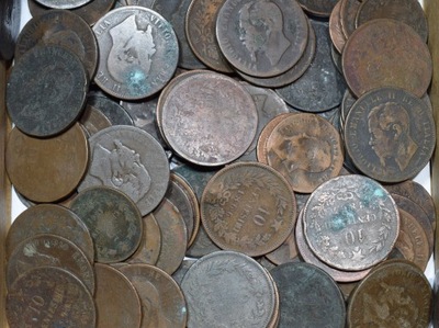 Włochy 5 10 centesimi 1862 - 1894 zestaw 10 sztuk - wykopki