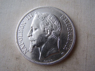 - FRANCJA -- 1868 BB -- 5 Francs -- SREBRO