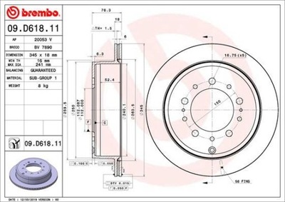 DISCO DE FRENADO COATED DISC LINE 09.D618.11  