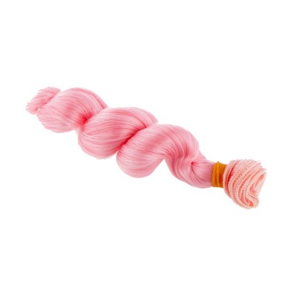 15x100cm różowa peruka z kręconymi włosami tr