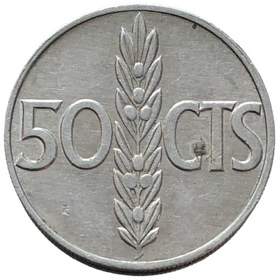 86320. Hiszpania - 50 centymów - 1966r.