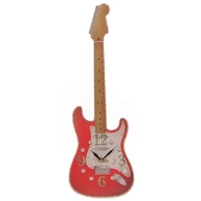 Zegar ścienny w kształcie gitary - czerwona gitara