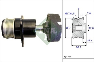 INA 535015710 SANKABA GENERATORIAUS FORD 