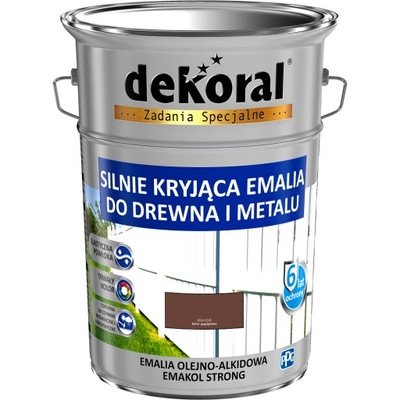 DEKORAL EMAKOL STRONG MAHOŃ 5l RAL 8012