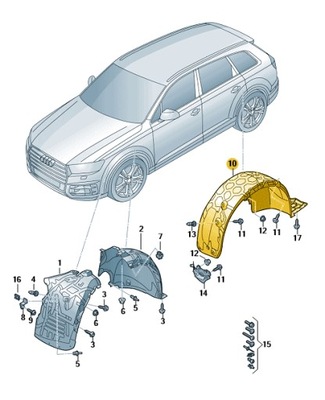 ALETA COMPENSADORA PARTE TRASERA DERECHA AUDI Q7 4M ASO ORIGINAL  