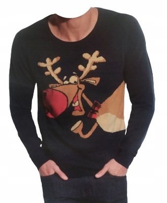 Świąteczny sweter męski renifer M
