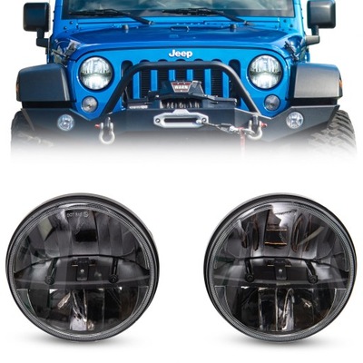 JEEP WRANGLER JK 2007-2018 NEGRAS FAROS PARTE DELANTERA DIODO LUMINOSO LED 7