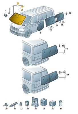 СТЕКЛО ЛОБОВОЕ VW TRANSPORTER OE 7E0845099ATNVB